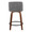 Tintori counter stool in Walnut Wood, Grey Noise Fabric, Black Metal, back view, featuring swivel and metal footrest