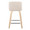 Toriano 24" Contemporary Fixed-Height Counter Stool with Swivel in Natural Wood and Cream Noise Fabric with Square Chrome Metal Footrest- Set of 2 — back view
