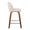 Tintori counter stool in Walnut Wood, Cream Noise Fabric, Chrome Metal, side view, featuring swivel and metal footrest