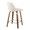 Tintori counter stool in Walnut Wood, Cream Noise Fabric, Chrome Metal, back and side view, featuring swivel and metal footrest