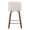 Tintori counter stool in Walnut Wood, Cream Noise Fabric, Chrome Metal, back view, featuring swivel and metal footrest