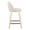 Tintori counter stool in Natural Wood, Cream Noise Fabric, Black Metal, side view, featuring swivel and metal footrest