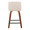 Tintori counter stool in Walnut Wood, Cream Noise Fabric, Black Metal, back view, featuring swivel and metal footrest