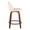Tintori counter stool in Walnut Wood, Cream PU, Black Metal, side view, featuring swivel and wood frame