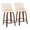 Tintori counter stool in Walnut Wood, Cream PU, Black Metal, coordinated set view, featuring swivel and wood frame