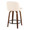 Tintori counter stool in Walnut Wood, Cream PU, Black Metal, back and side view, featuring swivel and wood frame