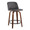 Tintori counter stool in Walnut Wood, Grey PU, Black Metal, product view, featuring swivel and wood frame