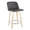 Tintori counter stool in Natural Wood, Grey PU, Chrome Metal, product view, featuring swivel and metal footrest