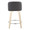 Tintori counter stool in Natural Wood, Grey PU, Chrome Metal, back view, featuring swivel and metal footrest