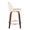 Tintori counter stool in Walnut Wood, Cream PU, Chrome Metal, side view, featuring swivel and metal footrest