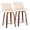 Tintori counter stool in Walnut Wood, Cream PU, Chrome Metal, coordinated set view, featuring swivel and metal footrest