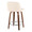 Tintori counter stool in Walnut Wood, Cream PU, Chrome Metal, back and side view, featuring swivel and metal footrest