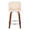 Tintori counter stool in Walnut Wood, Cream PU, Chrome Metal, front view, featuring swivel and metal footrest