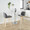 Toriano 24" Contemporary Fixed-Height Counter Stool with Swivel in Natural Wood and Grey Faux Leather with Square Chrome Metal Footrest- Set of 2 — lifestyle photo 1