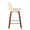 Toriano 24" Mid-Century Modern Fixed-Height Counter Stool with Swivel in Walnut Wood and Cream Faux Leather with Square Chrome Metal Footrest- Set of 2 — side view