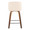 Toriano 24" Mid-Century Modern Fixed-Height Counter Stool with Swivel in Walnut Wood and Cream Faux Leather with Square Chrome Metal Footrest- Set of 2 — back view