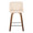 Toriano 24" Mid-Century Modern Fixed-Height Counter Stool with Swivel in Walnut Wood and Cream Faux Leather with Square Chrome Metal Footrest- Set of 2 — front view