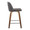 Tintori counter stool in Walnut Wood, Grey PU, Chrome Metal, side view, featuring swivel and metal footrest