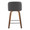 Tintori counter stool in Walnut Wood, Grey PU, Chrome Metal, back view, featuring swivel and metal footrest