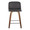 Tintori counter stool in Walnut Wood, Grey PU, Chrome Metal, front view, featuring swivel and metal footrest