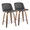 Toriano 24" Mid-Century Modern Fixed-Height Counter Stool with Swivel in Walnut Wood and Grey Faux Leather with Square Chrome Metal Footrest- Set of 2 — pair view
