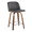 Toriano 24" Mid-Century Modern Fixed-Height Counter Stool with Swivel in Walnut Wood and Grey Faux Leather with Square Chrome Metal Footrest- Set of 2 — product view