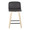 Toriano 24" Contemporary Fixed-Height Counter Stool with Swivel in Natural Wood and Grey Faux Leather with Square Black Metal Footrest- Set of 2 — front view