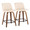 Tintori counter stool in Walnut Wood, Cream PU, Black Metal, coordinated set view, featuring swivel and metal footrest