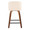 Tintori counter stool in Walnut Wood, Cream PU, Black Metal, back view, featuring swivel and metal footrest