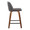 Tintori counter stool in Walnut Wood, Grey PU, Black Metal, side view, featuring swivel and metal footrest