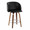Fran 25" Mid-Century Modern Fixed-Height Counter Stool with Swivel in Walnut Wood and Black Faux Leather with Round Chrome Metal Footrest- Set of 2 — product view