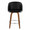 Fran 25" Mid-Century Modern Fixed-Height Counter Stool with Swivel in Walnut Wood and Black Faux Leather with Round Chrome Metal Footrest- Set of 2 — front view