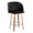 Fran 25" Mid-Century Modern Fixed-Height Counter Stool with Swivel in Zebra Wood and Black Faux Leather with Round Chrome Metal Footrest- Set of 2 — product view