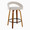 Grotto counter stool in Walnut Wood, Oat Noise Fabric, Black Metal, product view, featuring swivel and wood frame