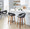Grotto counter stool in Walnut Wood, Black PU, Black Metal, featuring swivel and wood frame