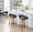 Grotto counter stool in Walnut Wood, Black PU, Black Metal, featuring swivel and wood frame