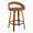 Grotto counter stool in Walnut Wood, Camel PU, Black Metal, product view, featuring swivel and wood frame