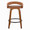 Grotto counter stool in Walnut Wood, Camel PU, Black Metal, back view, featuring swivel and wood frame