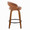 Grotto Upholstered 26" Contemporary Fixed-Height Counter Stool with Swivel in Walnut Wood and Camel Faux Leather with Round Black Metal Footrest- Set of 2 — side view