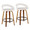Grotto counter stool in Walnut Wood, White PU, Black Metal, coordinated set view, featuring swivel and wood frame
