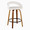 Grotto counter stool in Walnut Wood, White PU, Black Metal, product view, featuring swivel and wood frame