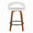 Grotto counter stool in Walnut Wood, White PU, Black Metal, front view, featuring swivel and wood frame