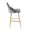 Marcel counter stool in Gold Metal, Blue Velvet, side view, featuring velvet design and metal design