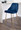 Marcel counter stool in Gold Metal, Navy Blue Velvet