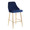 Marcel counter stool in Gold Metal, Navy Blue Velvet, product view