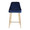 Marcel counter stool in Gold Metal, Navy Blue Velvet, front view