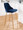Marcel Contemporary/Glam Counter Stool in Gold Metal and Blue Velvet- Set of 2 — lifestyle photo 8