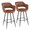 Margarite Contemporary Counter Stool in Black Metal and Brown Faux Leather- Set of 2 — pair view