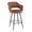 Margarite Contemporary Counter Stool in Black Metal and Brown Faux Leather- Set of 2 — product view