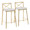 Charlotte counter stool in Gold Metal, White PU, coordinated set view, featuring faux leather design and leather design
